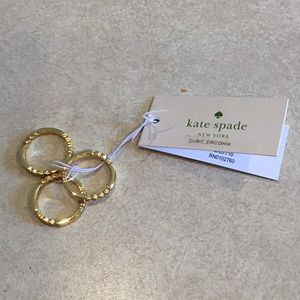 ♠️Kate Spade♠️BNWT 3 gold and CZ ring set